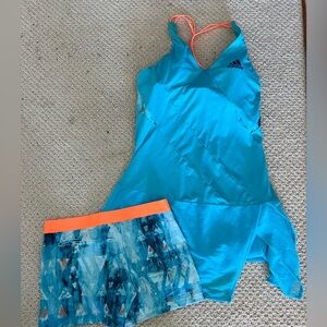 Adidas Tennis Dress  Turquoise Blue w/ shorts